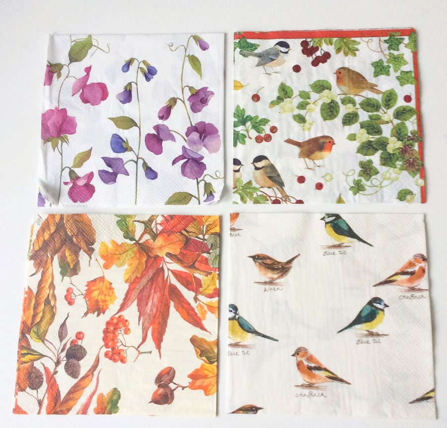 Mixed Design Napkins for Decoupage (Bundle E)