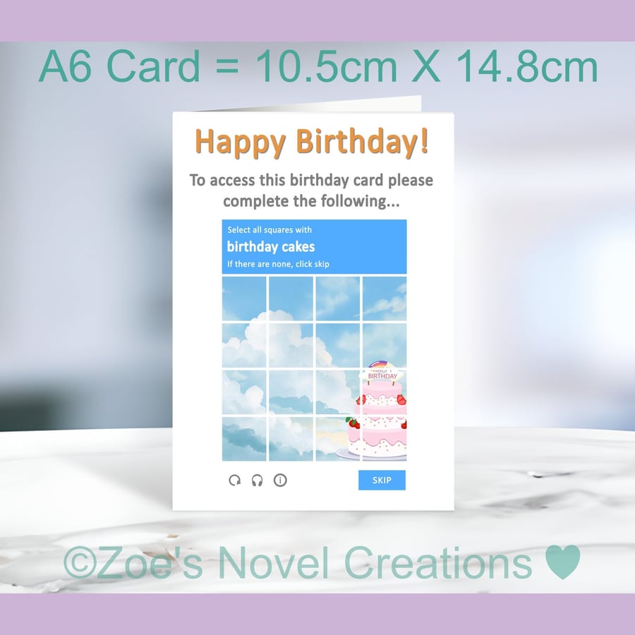 Captcha Birthday Day Card A6 size 10.5cm X 14.8cm 