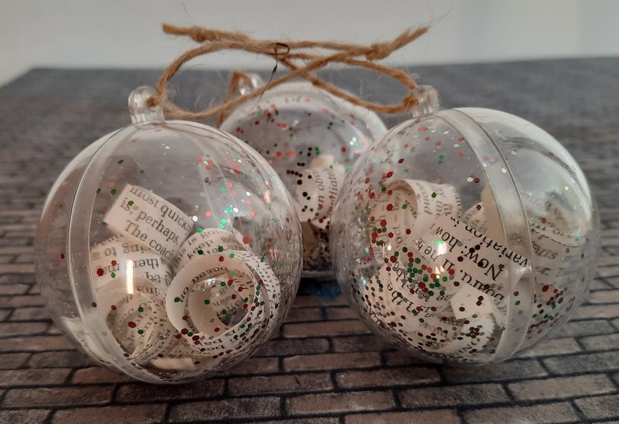 Christmas Decoration -  Three Book Baubles