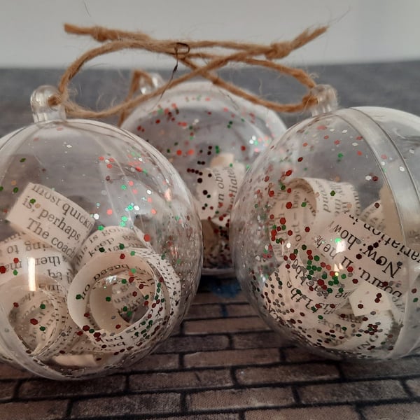 Christmas Decoration -  Three Book Baubles