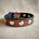 Custom Leather Bracelet with Button Rivets, Leather Studded Bracelet Cuff, Men B