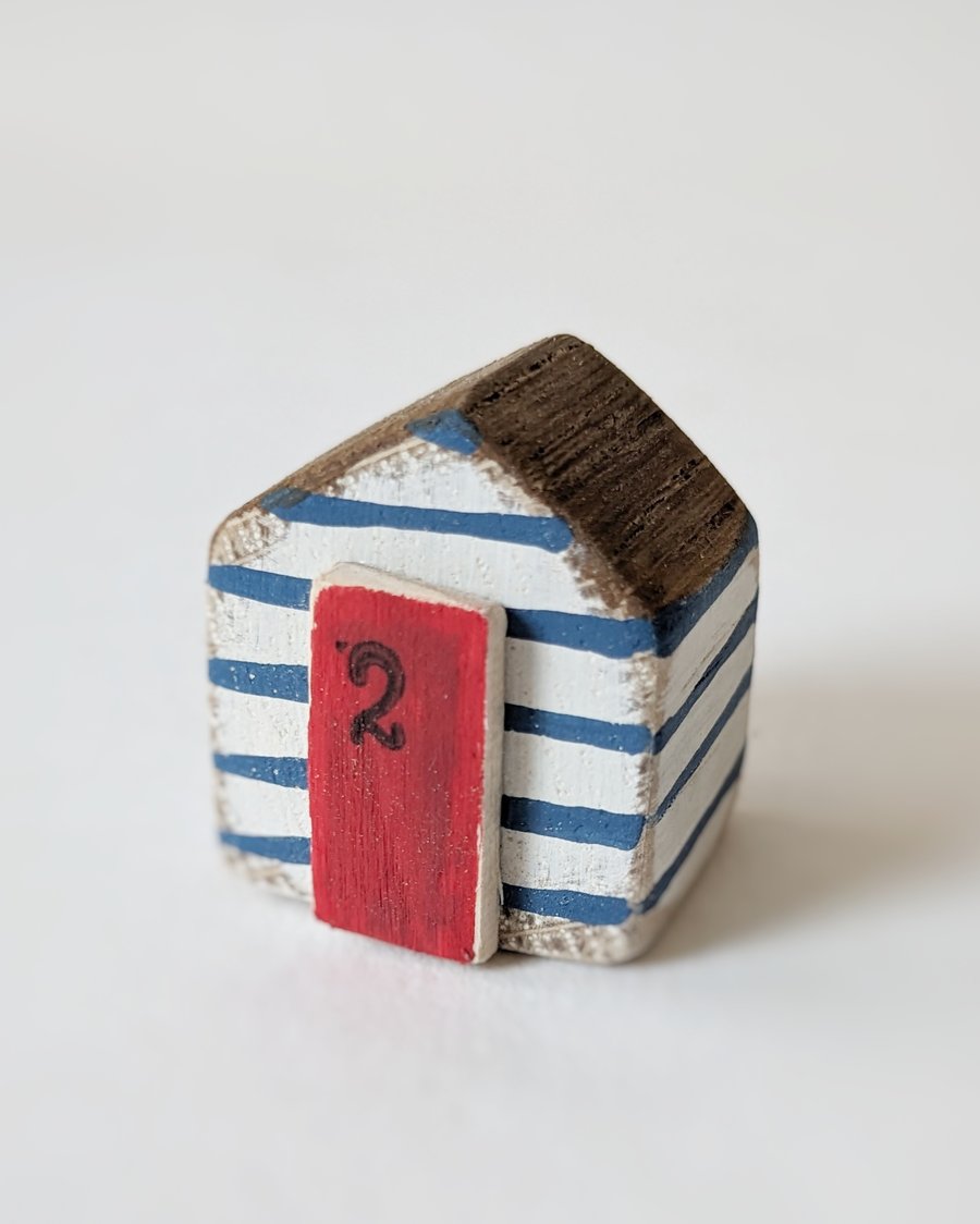 Teeny Hand Painted Wooden Beach Hut