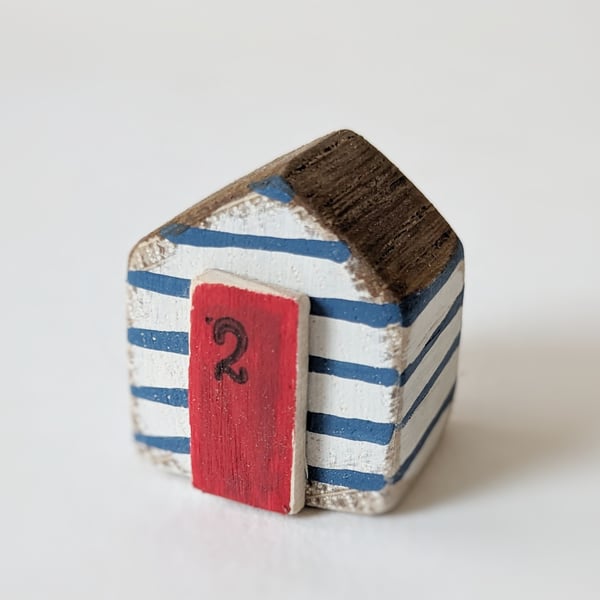 Teeny Hand Painted Wooden Beach Hut