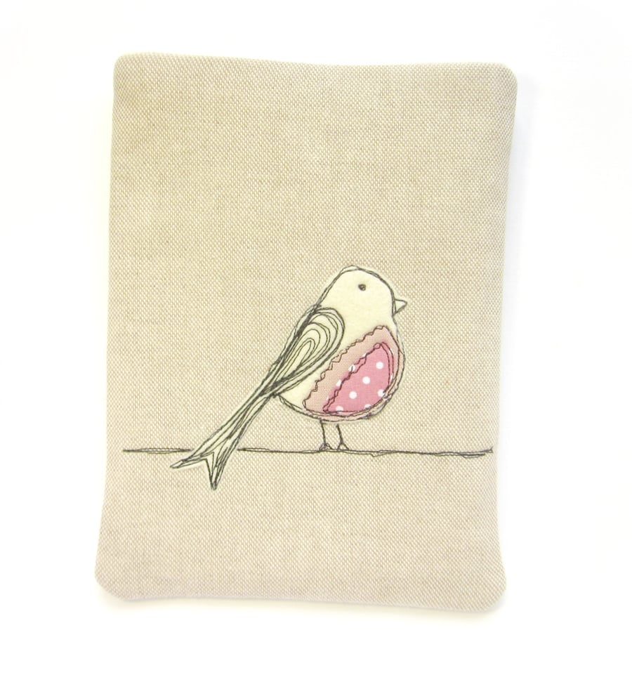 iPad Mini Case, Kindle Sleeve, Pink Bird