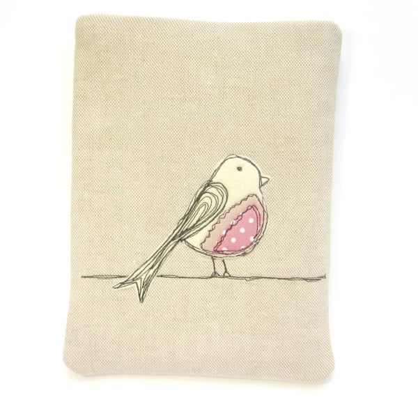 iPad Mini Case, Kindle Sleeve, Pink Bird