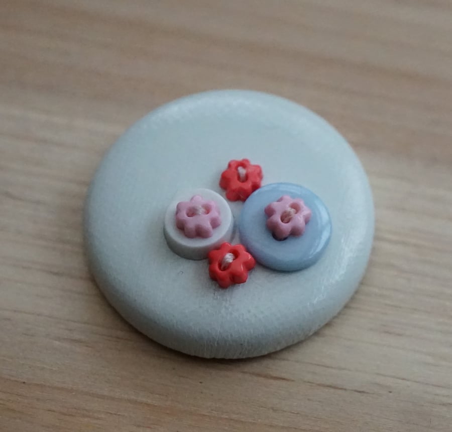 White Button PVC Badge