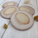 COASTERS hand-built stoneware pottery coaster set (x4) in matt white 