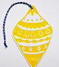 Handmade Lino Printed Hanging Christmas Bauble (Card or Decoration) - Image 2