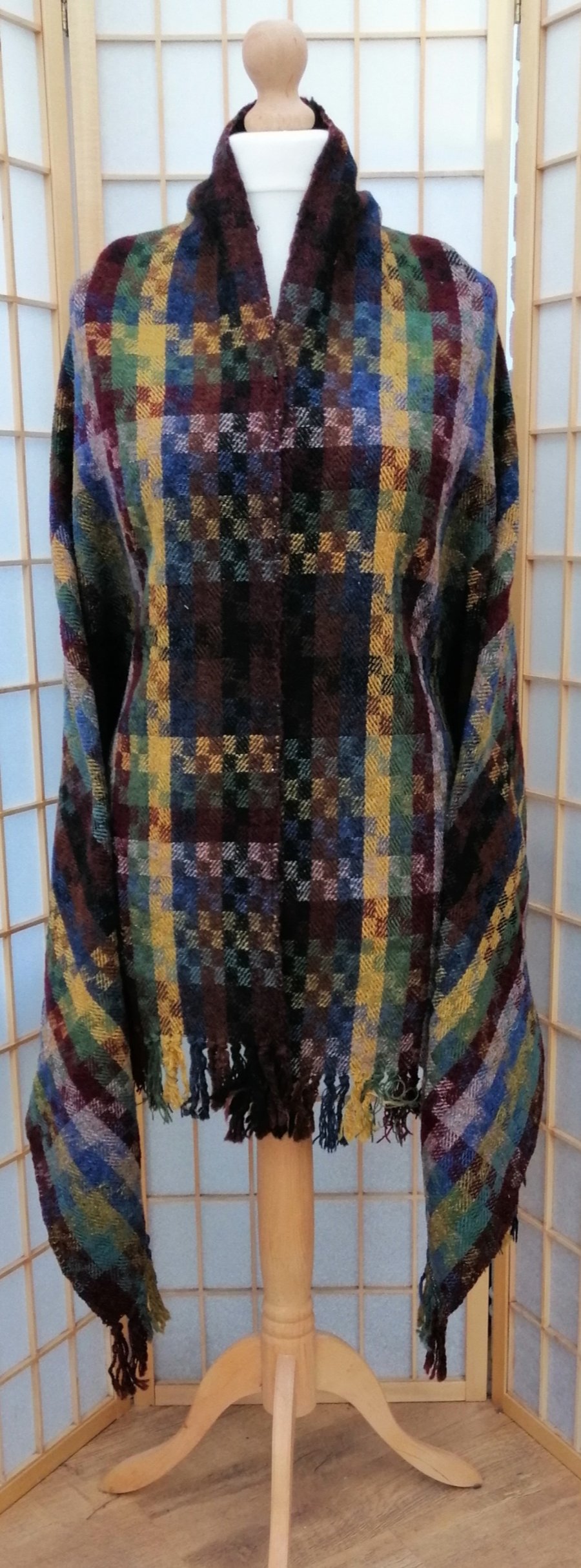 Autumnal Harlequin Blanket Shawl