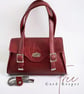 Leather Handbag - Red Leather Bag - Genuine Rescued Leather - Eco-Fashion