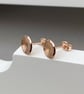 Handmade 9ct rose gold 7mm disc petal stud earrings  - Image 2