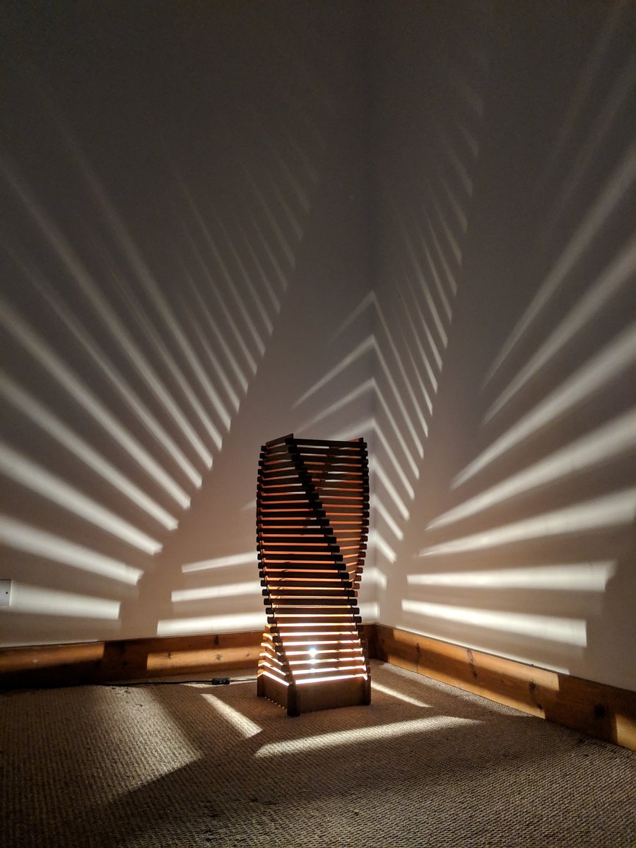 Wooden floor lamp, statement lamp, decorative lamp