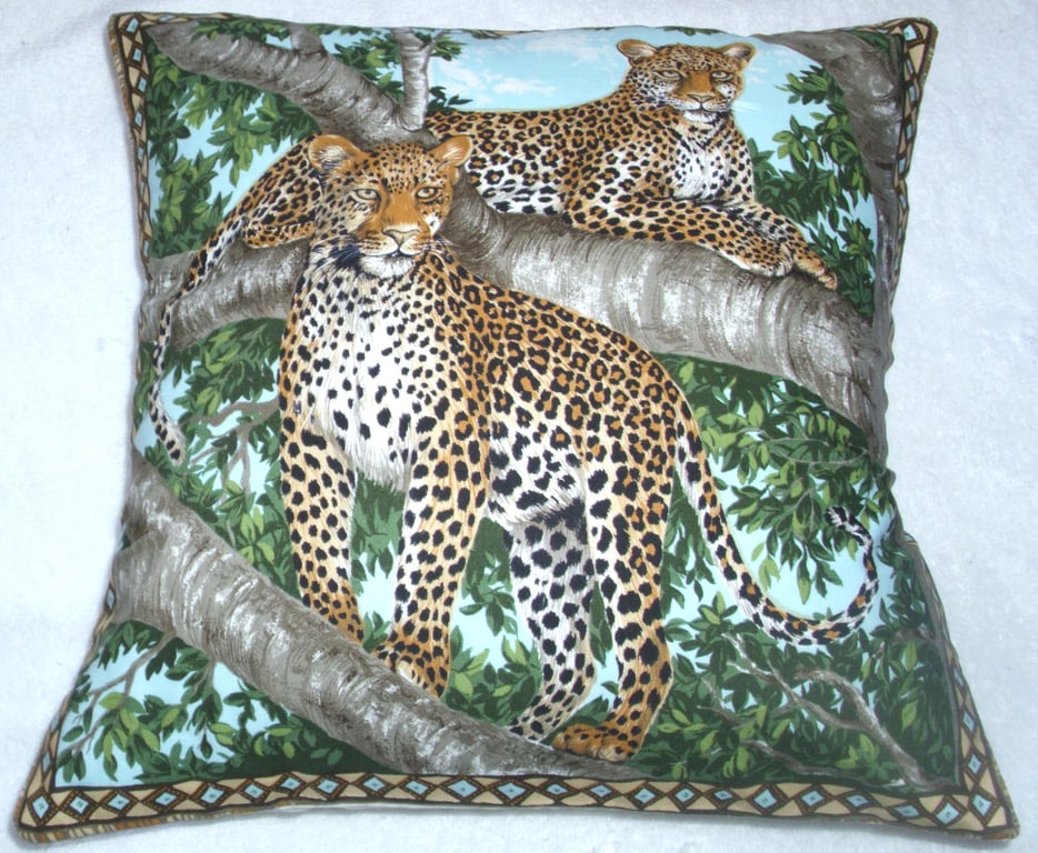 On Safari Leopards in a tree cushion