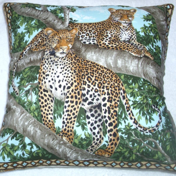 On Safari Leopards in a tree cushion
