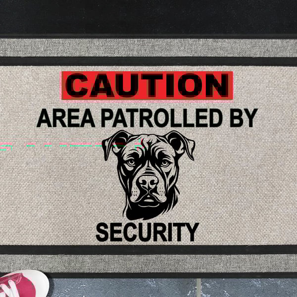 Staffordshire Bull Terrier Security Door Mat - All Weather Doormat - 45x70cm 