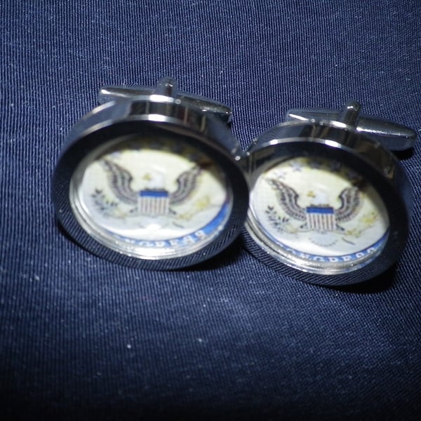 US eagle cufflinks free shipping, gift wrapped, iconic image, Ref 5205 