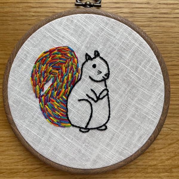 Embroidered Rainbow Squirrel