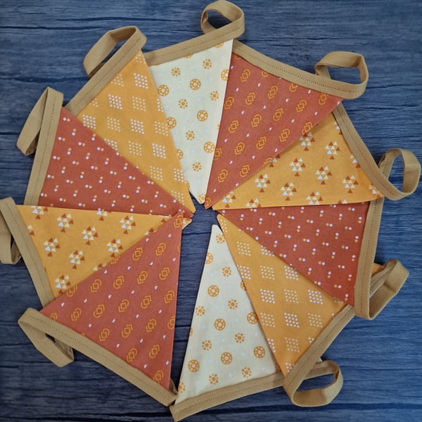 Yellow Double sided fabric bunting