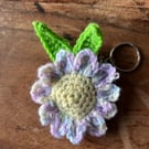 Crochet Flower Keyring Bag Charm – Pastel