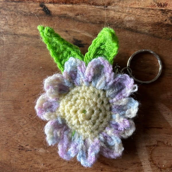 Crochet Flower Keyring Bag Charm – Pastel