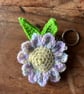 Crochet Flower Keyring Bag Charm – Pastel