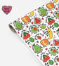 Fruity wrapping paper with punny fruit illustrations - Image 1