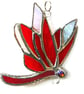 Dragonfly Suncatcher Stained Glass Red Closed Wing