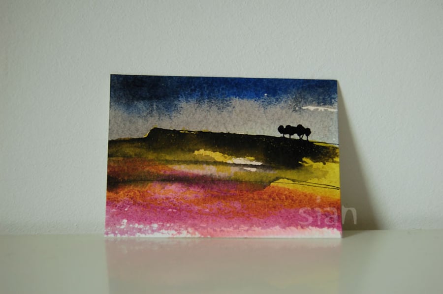 Landscape with trees - Original ACEO