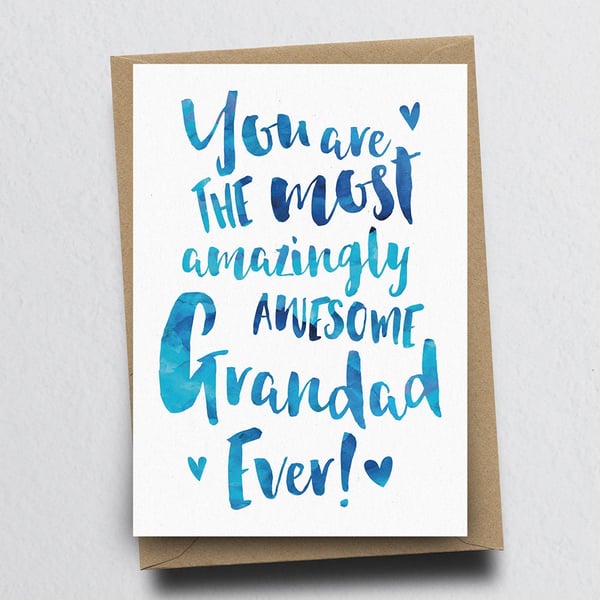 The Most Amazingly Awesome Grandad Greeting Card - Father's Day Grandpa Birthday