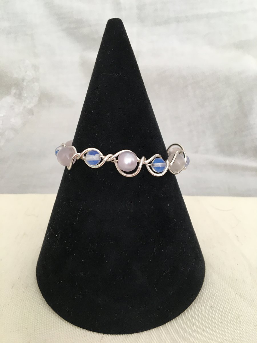 Glass Beaded Wirework Bangle