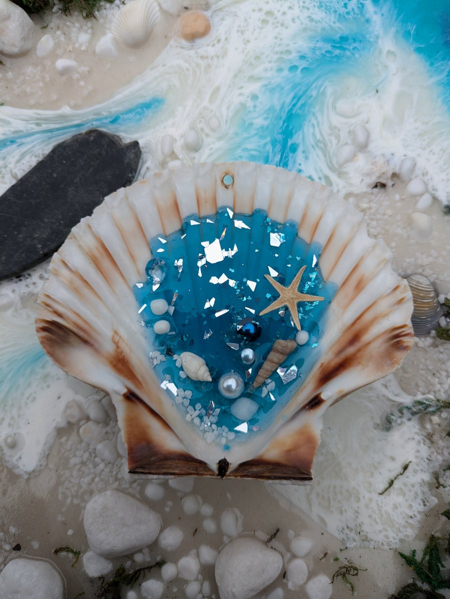 Hanging Shell With Resin Rockpool