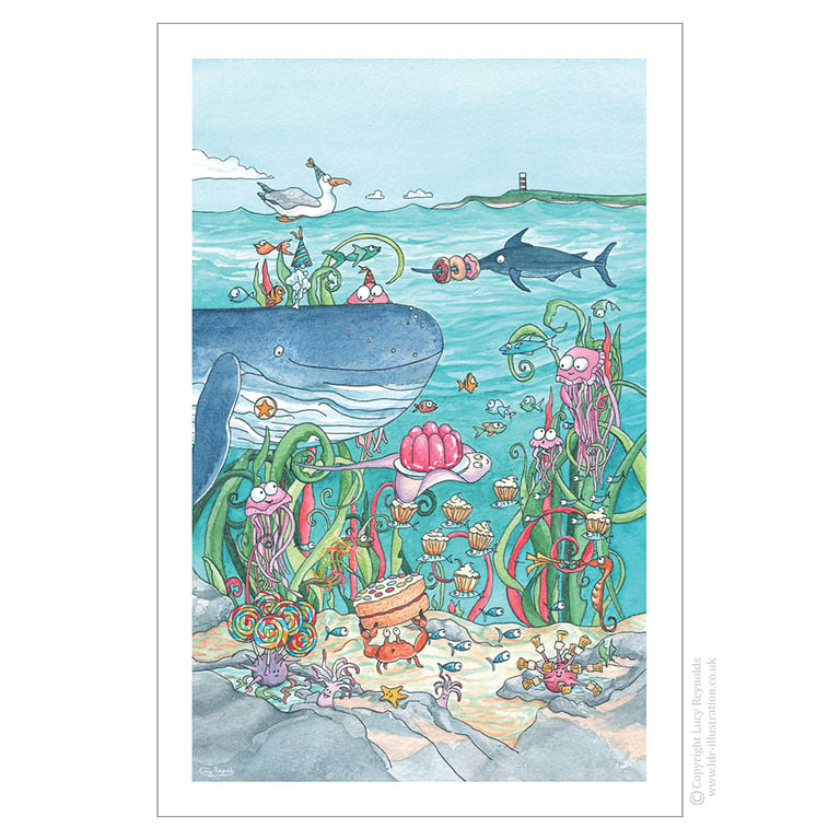 Having a Whale of a Time Tea Towel