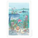 Having a Whale of a Time Tea Towel
