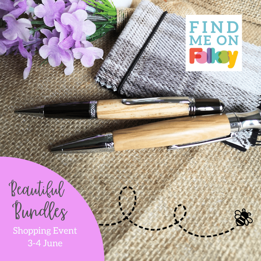 Woodturned PEN and PENCIL gift set - Beautiful Bundle 