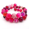 Fuchsia Faceted Banded Agate Bracelet