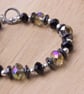  Hematite sparkle bracelet - dark rainbow crystal bracelet - Image 2