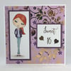 Handmade teenage girl birthday card, sweet 16, 16th birthday