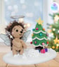 Sale ! Angelica the Christmas Angel hedgehog  sculpture. Crochet ornament. - Image 4