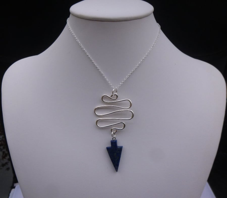 Lapis Lazuli Necklace, Silver Necklace, Pendant Necklace, Gift for Mum, December