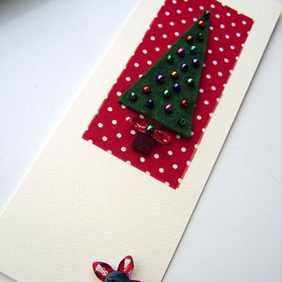 Fabric Christmas Tree Card