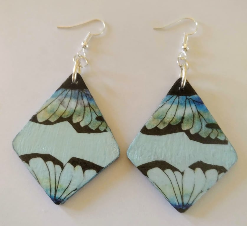 Geometric wood earrings