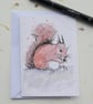 Hand Painted Red Squirrel Greetings Card - Blank Card with Envelope - Image 4