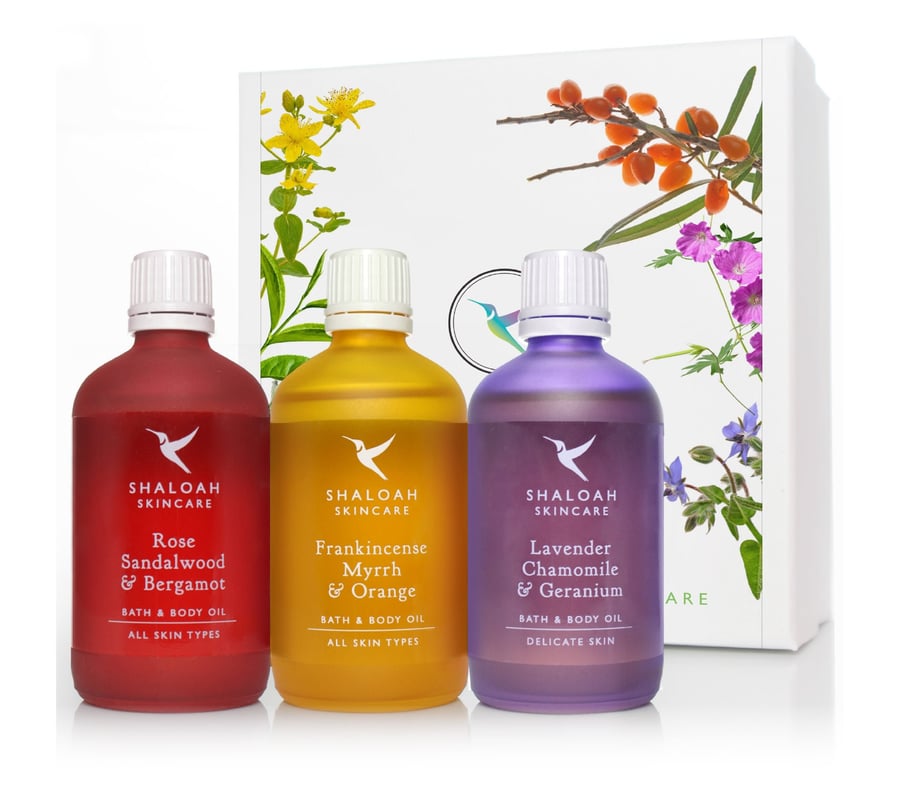 Bath and Body Oil Gift Set for Women Aromatherapy Essential Oils Pamper Spa Moth