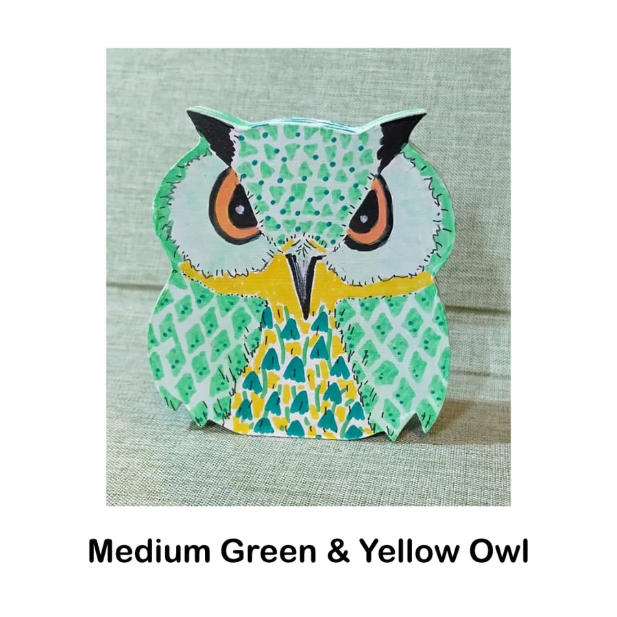 Owls - Medium size - All unique hand painted ornaments