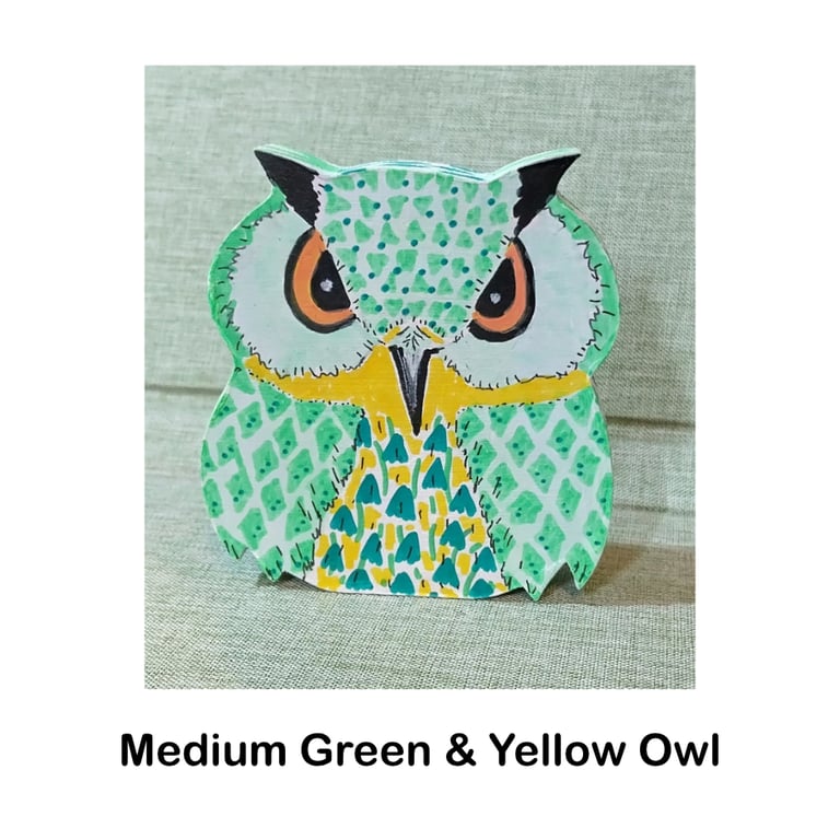 Owls - Medium size - All unique hand painted ornaments