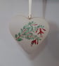 Fuchsia Heart Wooden Decoration - Image 1