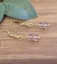 Pale Lilac and Gold Sparkly Czech Glass Earrings - Image 2