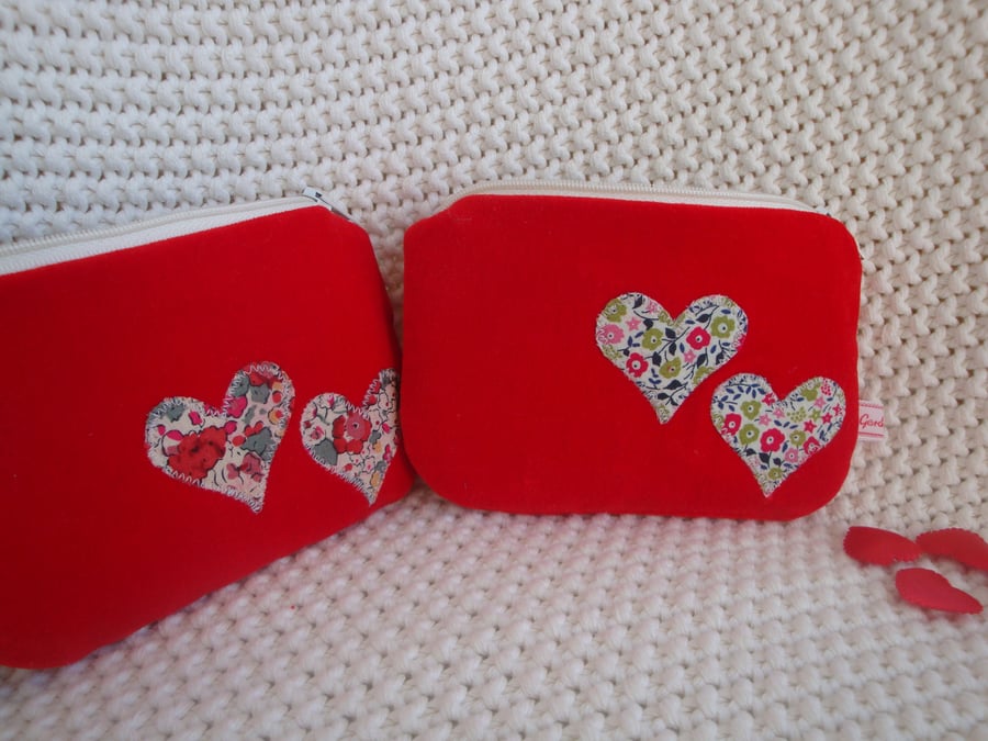 Red Velvet Coin Purse - Mothers day gift 