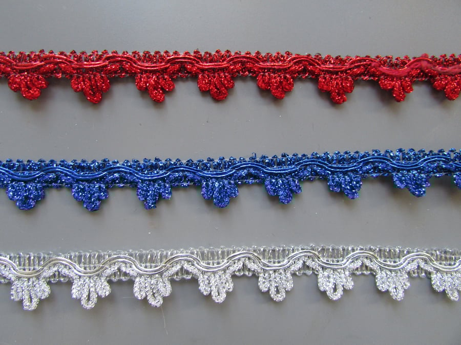 Metallic 1.5cm Braid Trim Sold By The Metre