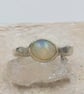 Handmade Silver Ring with White Ethiopian Opal : Size N - Image 2